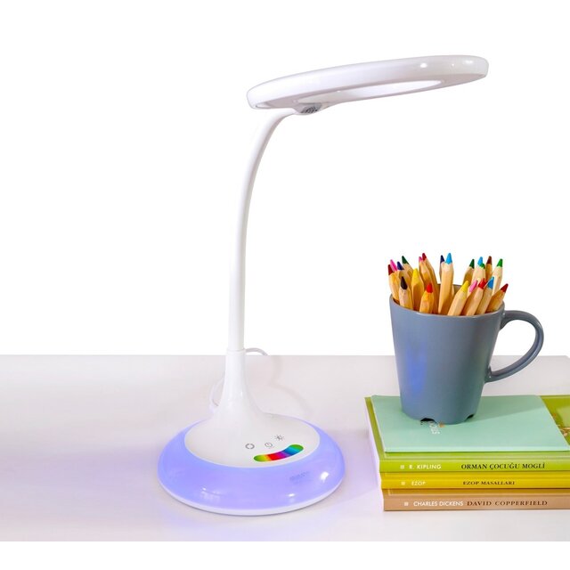 Bureaulamp wit met kleuren en dimbaar Bureaulamp wit met kleuren en dimbaar
