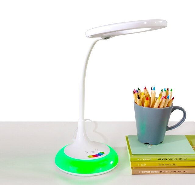 Bureaulamp wit met kleuren en dimbaar Bureaulamp wit met kleuren en dimbaar