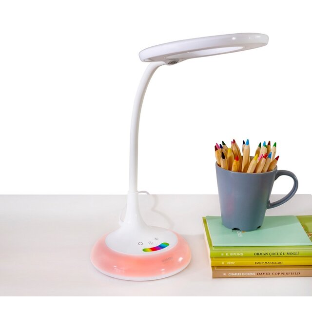 Bureaulamp wit met kleuren en dimbaar Bureaulamp wit met kleuren en dimbaar