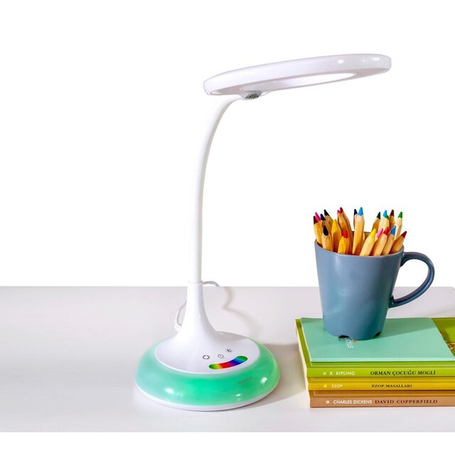 Bureaulamp wit met kleuren en dimbaar Bureaulamp wit met kleuren en dimbaar