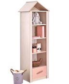 Cento Pink | bedhuisje - 2 deurs kledingkast - boekenkast