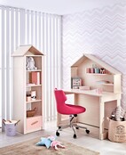 Cento Pink | bedhuisje - 2 deurs kledingkast - boekenkast