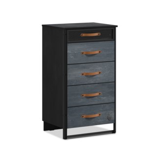 Dark hoge ladekast commode industrieel tienerkamer