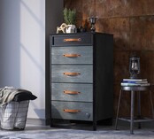 Dark hoge ladekast commode industrieel tienerkamer