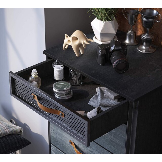 Dark hoge ladekast commode industrieel tienerkamer