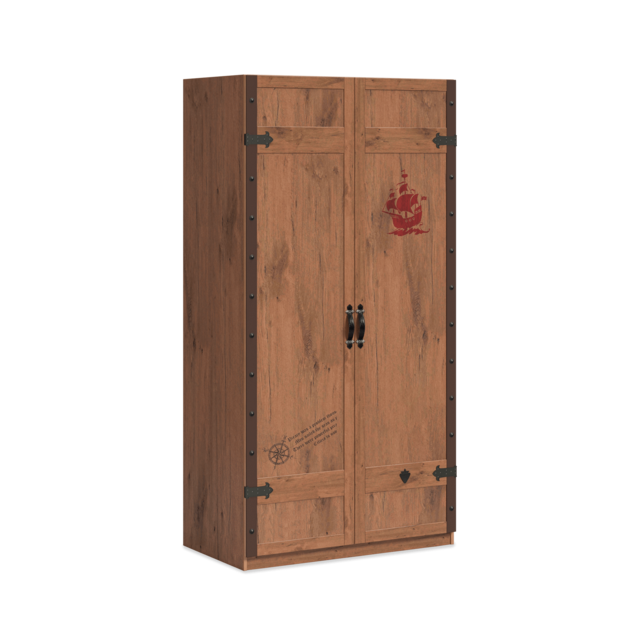 Black Pirate 2-deurs kledingkast piraten