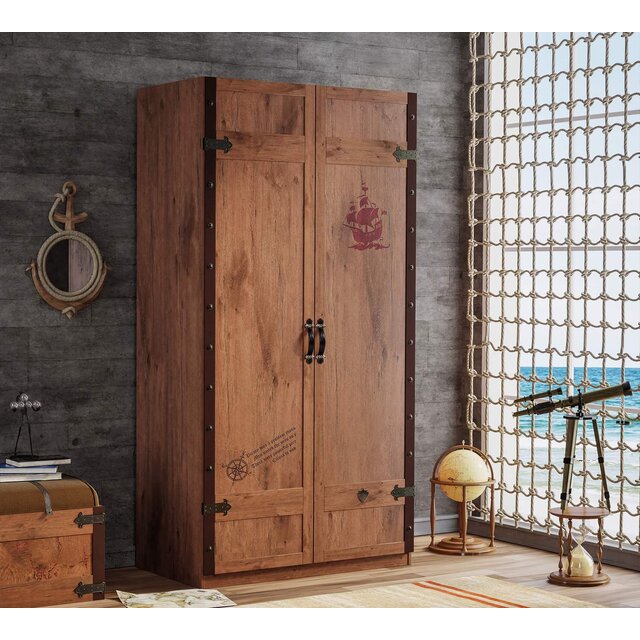 Black Pirate 2-deurs kledingkast piraten