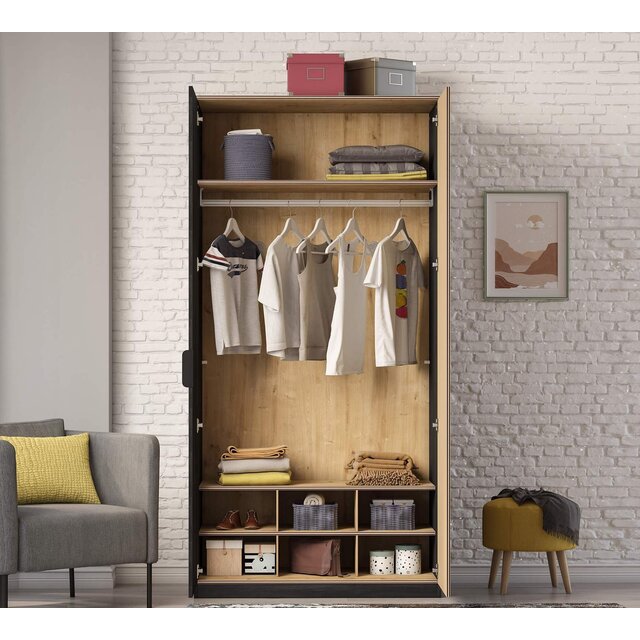 New York tienerkamer 2-deurs kledingkast