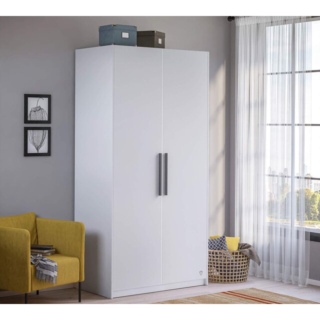 California tienerkamer 2-deurs kledingkast wit