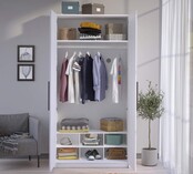 California tienerkamer 2-deurs kledingkast wit