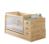 Stockholm meegroeibed | ledikant tot peuterbed met bureau