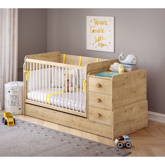 Stockholm meegroeibed | ledikant tot peuterbed met bureau