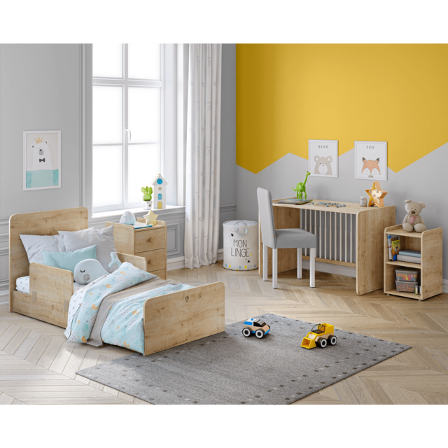 Stockholm meegroeibed | ledikant tot peuterbed met bureau