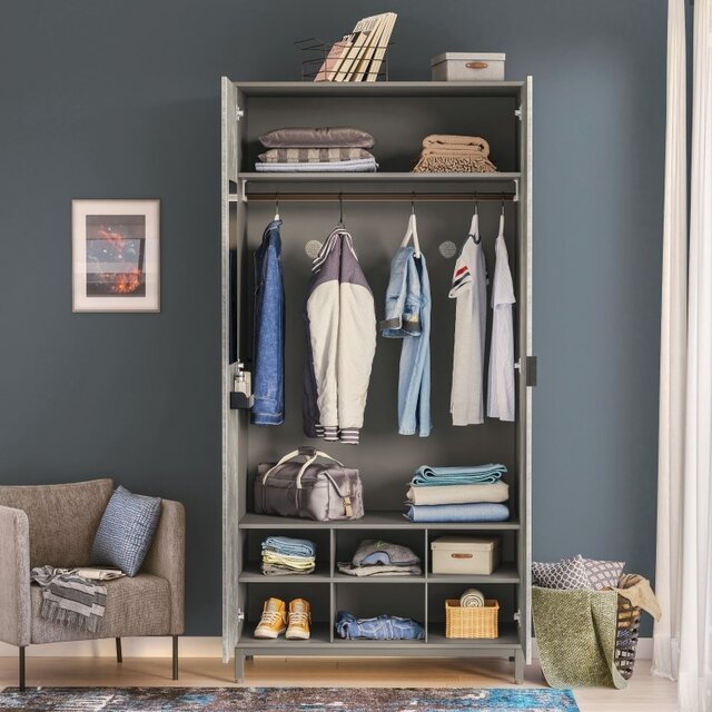 Cilek Space Gray 2-deurs kledingkast tienerkamer Cilek Space Gray 2-deurs kledingkast tienerkamer