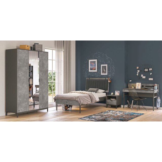 Cilek Space Gray 3-deurs kledingkast tienerkamer