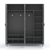 Cilek Space Gray 4-deurs kledingkast met spiegels tienerkamer Cilek Space Gray 4-deurs kledingkast met spiegels tienerkamer