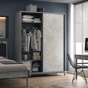 Cilek Space Gray schuifdeur kledingkast grijs tienerkamer Cilek Space Gray schuifdeur kledingkast grijs tienerkamer