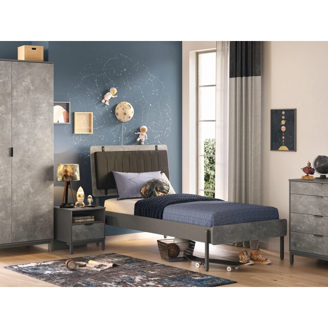 Cilek Space Gray twijfelaar tienerbed grijs 200 x 120 cm Cilek Space Gray twijfelaar tienerbed grijs 200 x 120 cm