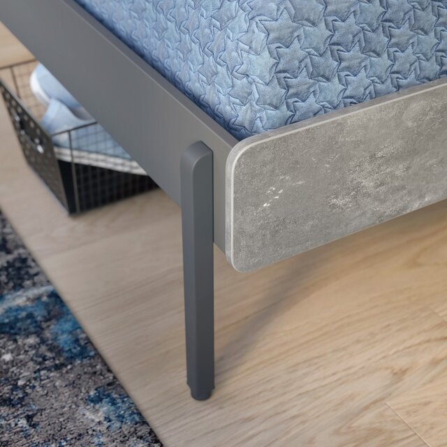 Cilek Space Gray twijfelaar tienerbed grijs 200 x 120 cm Cilek Space Gray twijfelaar tienerbed grijs 200 x 120 cm