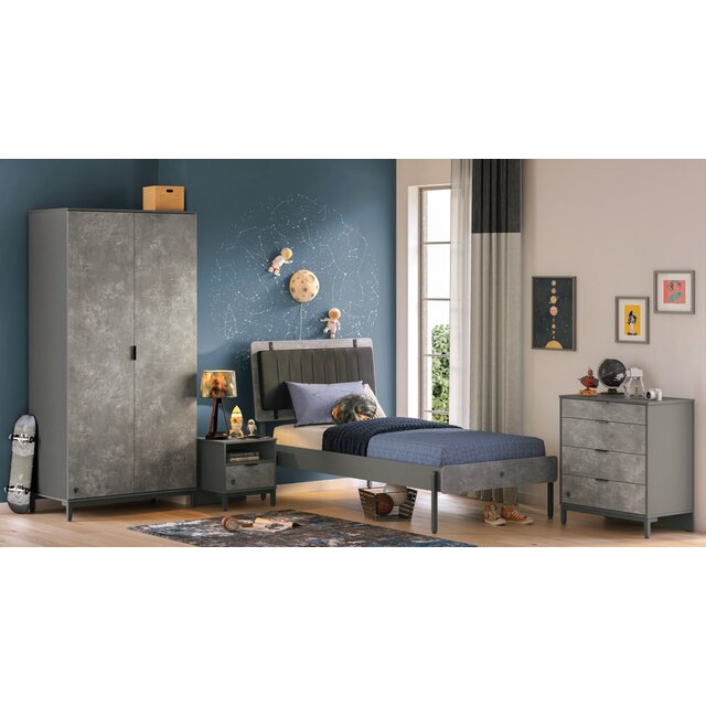 Cilek Space Gray twijfelaar tienerbed grijs 200 x 120 cm Cilek Space Gray twijfelaar tienerbed grijs 200 x 120 cm