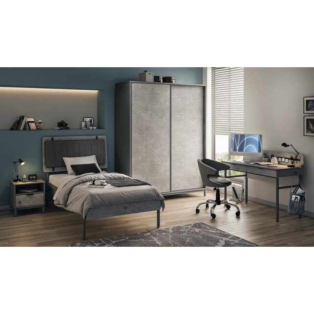 Cilek Space Gray twijfelaar tienerbed grijs 200 x 120 cm Cilek Space Gray twijfelaar tienerbed grijs 200 x 120 cm