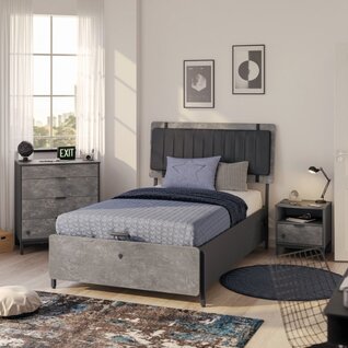 Cilek Space Gray opbergbed tienerbed grijs 200 x 100 cm