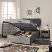 Cilek Space Gray opbergbed tienerbed grijs 200 x 100 cm