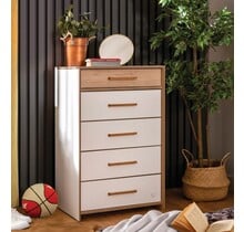 Cilek Modera hoge ladekast wit houtlook