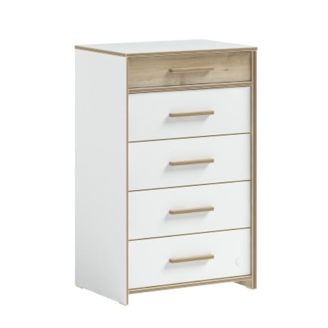 Cilek Modera hoge ladekast wit houtlook