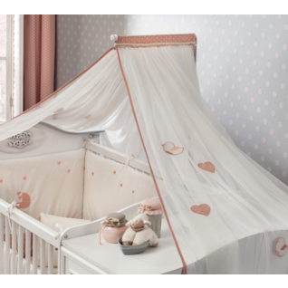 Romantic muskietennet klamboe wit roze babykamer