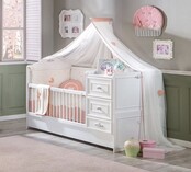 Romantic muskietennet klamboe wit roze babykamer Romantic muskietennet klamboe wit roze babykamer