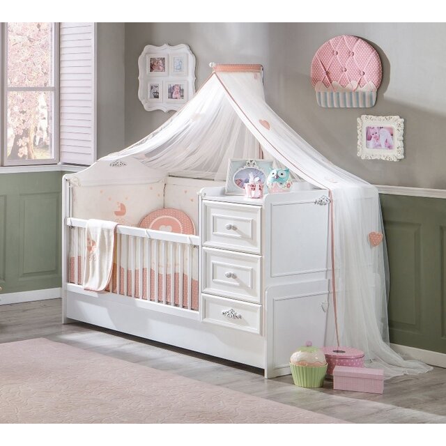 Romantic muskietennet klamboe wit roze babykamer Romantic muskietennet klamboe wit roze babykamer