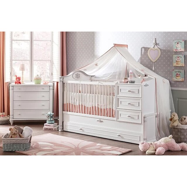 Romantic muskietennet klamboe wit roze babykamer Romantic muskietennet klamboe wit roze babykamer