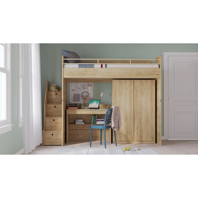 Stockholm Studio 2-deurs houtlook kledingkast Stockholm Studio 2-deurs houtlook kledingkast