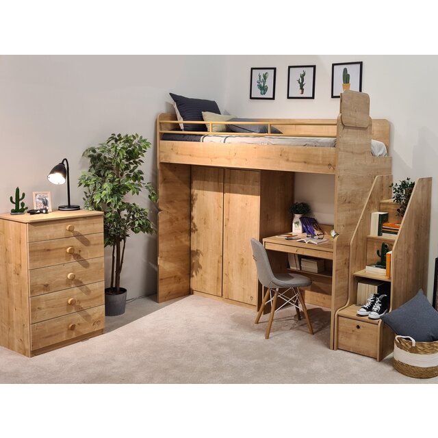 Stockholm Studio hoogslaper met opbergtrap | Zelf samenstellen Stockholm Studio hoogslaper met opbergtrap | Zelf samenstellen