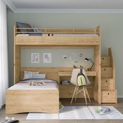 Stockholm Studio hoogslaper met opbergtrap | Zelf samenstellen Stockholm Studio hoogslaper met opbergtrap | Zelf samenstellen