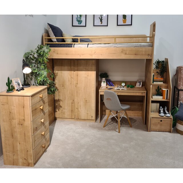 Stockholm Studio hoogslaper met opbergtrap | Zelf samenstellen Stockholm Studio hoogslaper met opbergtrap | Zelf samenstellen