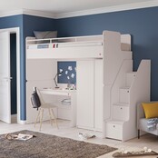California Studio hoogslaper met opbergtrap wit | Zelf samenstellen California Studio hoogslaper met opbergtrap wit | Zelf samenstellen
