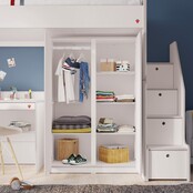 California Studio hoogslaper met opbergtrap wit | Zelf samenstellen California Studio hoogslaper met opbergtrap wit | Zelf samenstellen