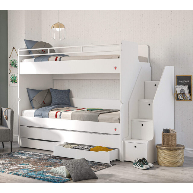 California Studio stapelbed met opbergtrap 200 x 90 cm