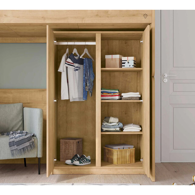 Stockholm Studio 2-deurs houtlook kledingkast Stockholm Studio 2-deurs houtlook kledingkast