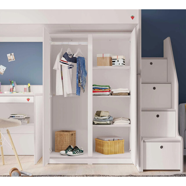 California Studio 2-deurs witte kledingkast