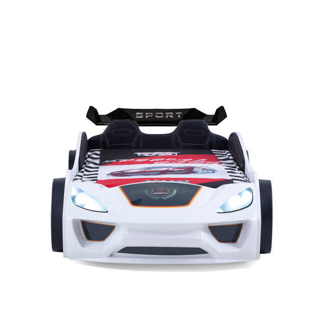V2 Sport autobed racebed wit met licht en bekleding V2 Sport autobed racebed wit met licht en bekleding