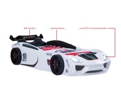 V2 Sport autobed racebed wit met licht en bekleding V2 Sport autobed racebed wit met licht en bekleding