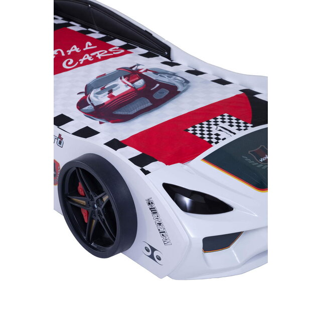 V2 Sport autobed racebed wit met licht en bekleding V2 Sport autobed racebed wit met licht en bekleding