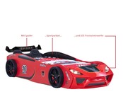 V2 Sport autobed racebed rood met licht en bekleding V2 Sport autobed racebed rood met licht en bekleding