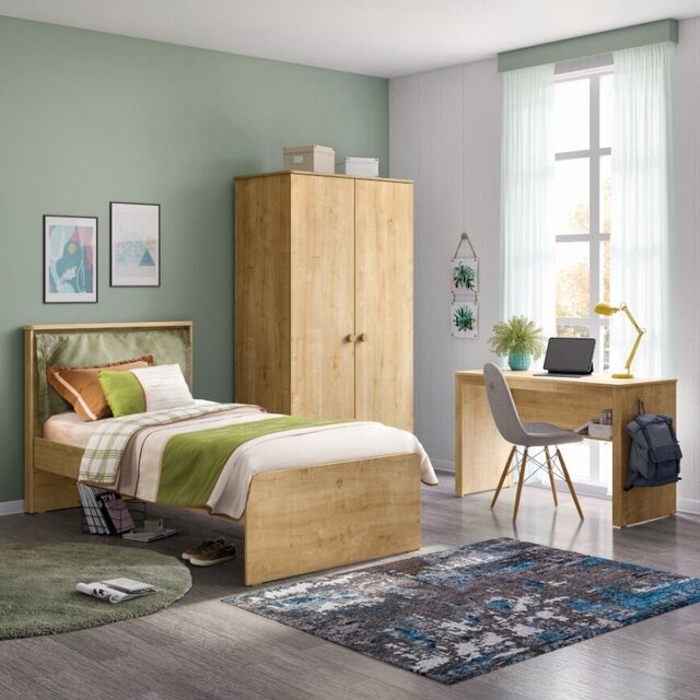 Stockholm boekenkast houtlook tienerkamer