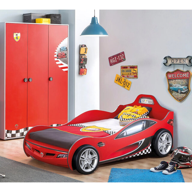 Autobed jongens bed rood kinderkamer Autobed jongens bed rood kinderkamer