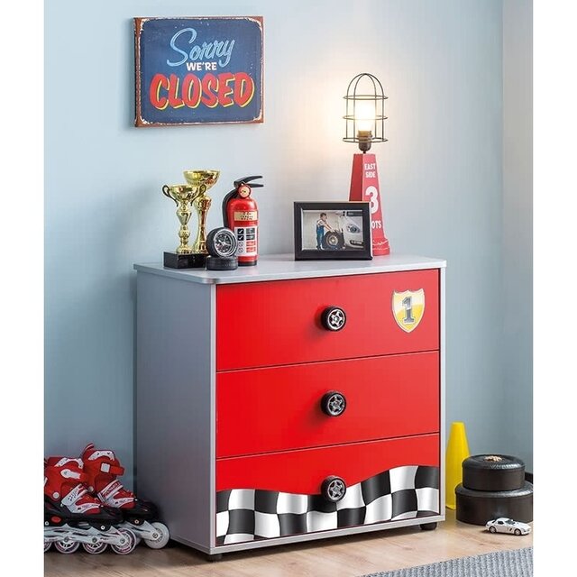 Autobed jongens bed rood kinderkamer Autobed jongens bed rood kinderkamer
