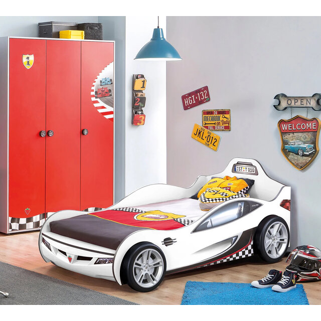 Autobed jongens bed wit kinderkamer Autobed jongens bed wit kinderkamer